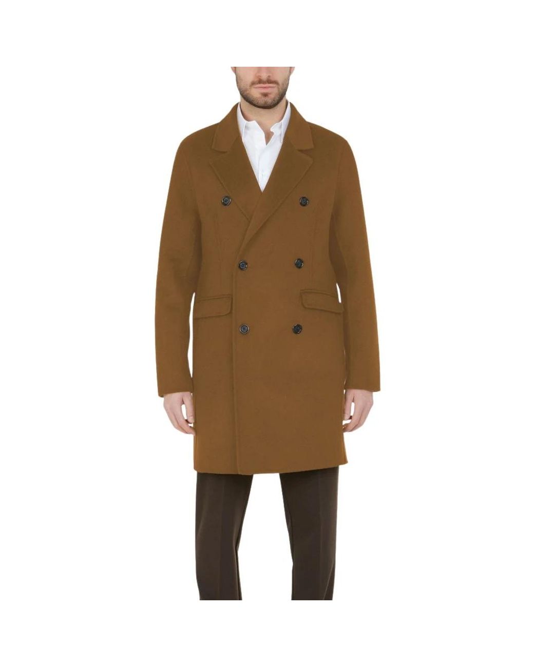 Paolo Pecora Brown Double-Breasted Coats for men