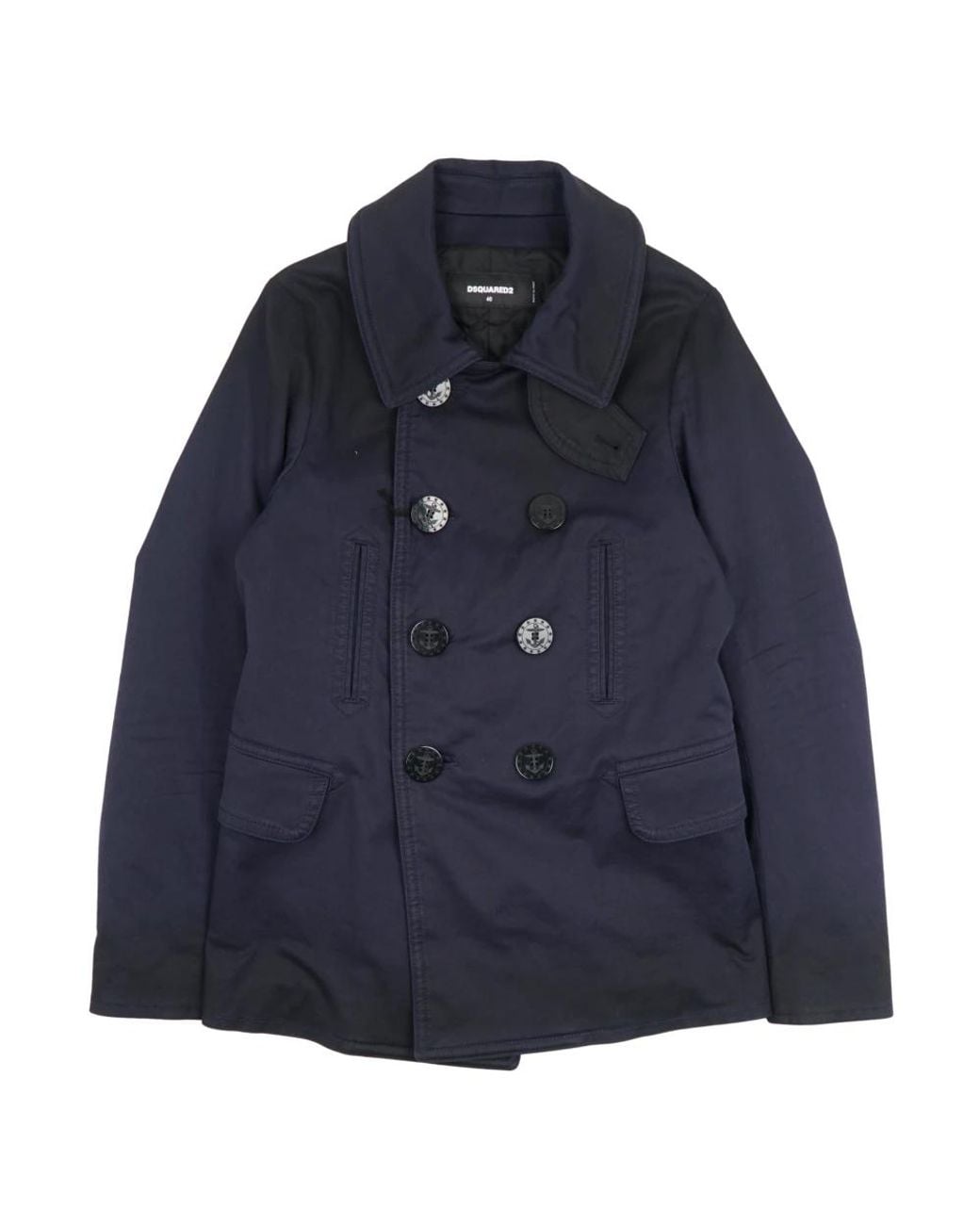 DSquared² Jassen ,Blauw ,Leer Double-Breasted Jas in het Blue