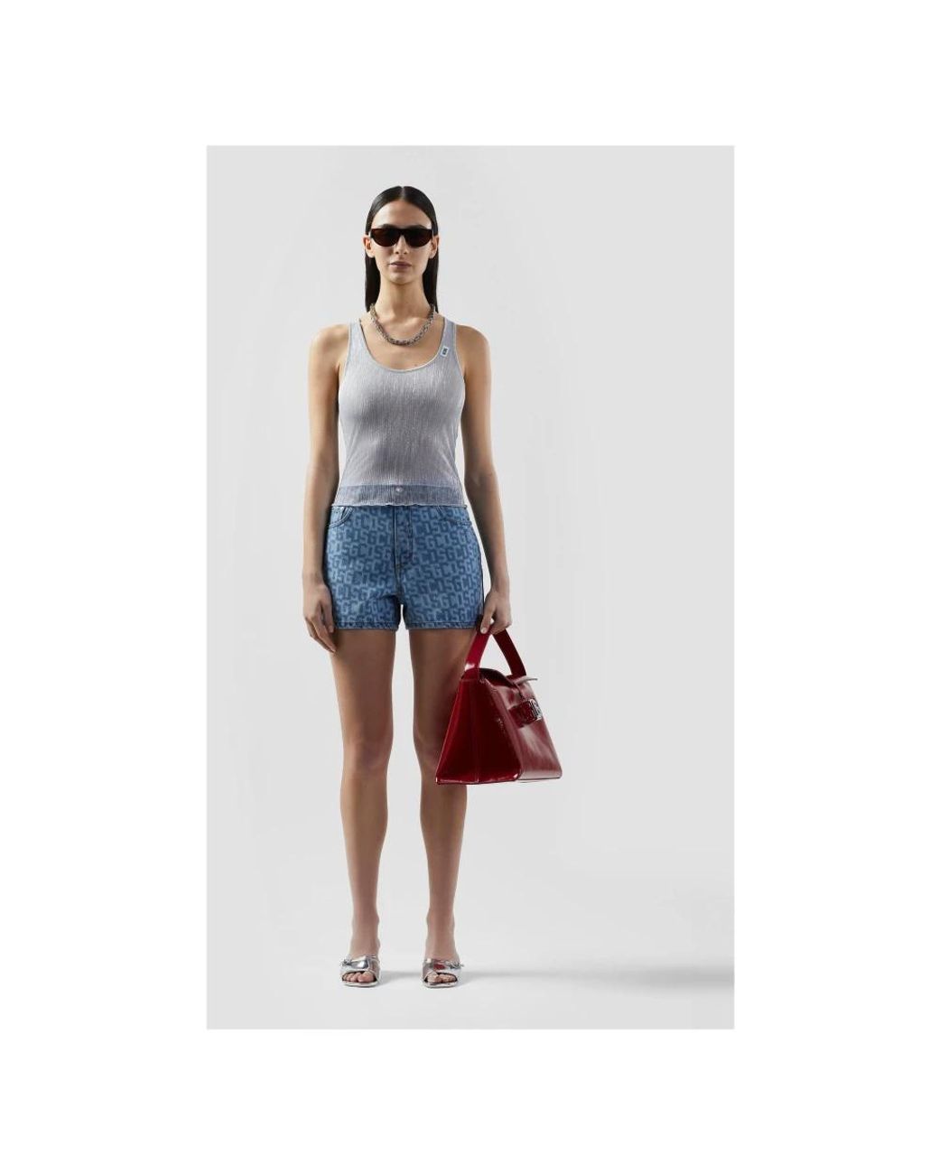Gcds Blue Denim Shorts