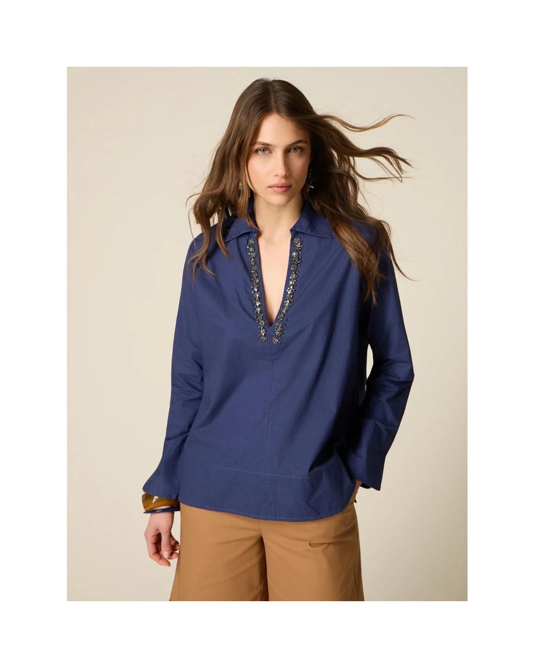 Blouses Oltre de color Blue