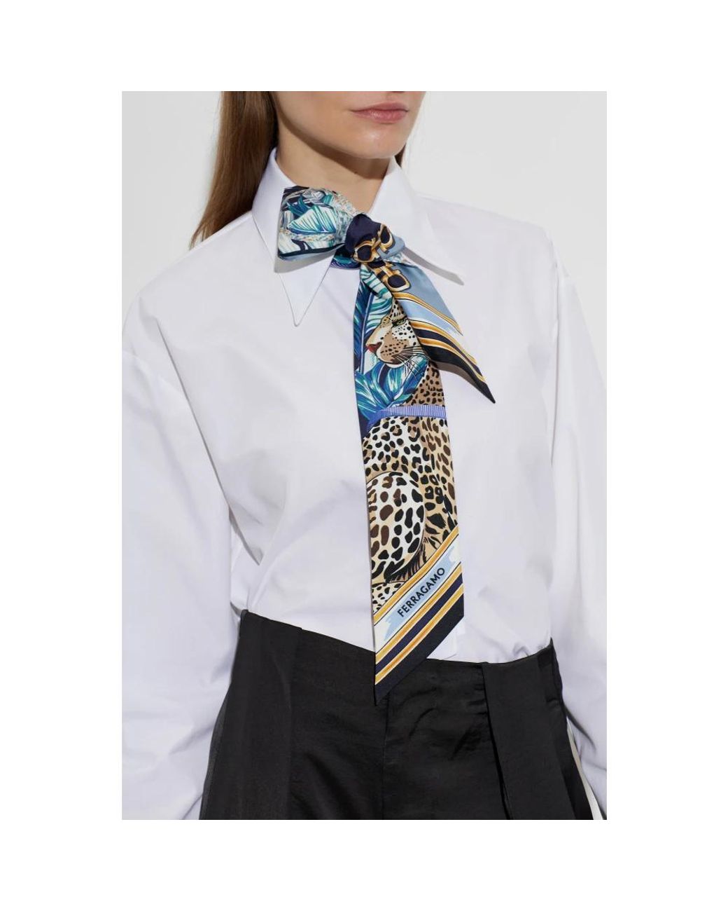 Ferragamo Blue Silk Scarves