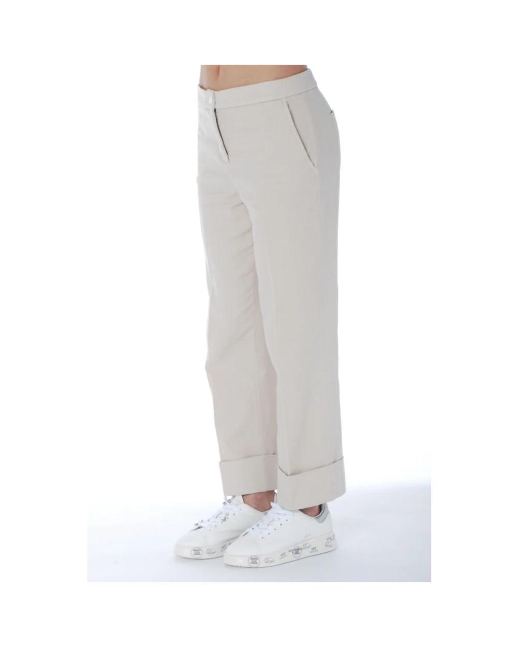 Via Masini 80 Gray Straight Trousers