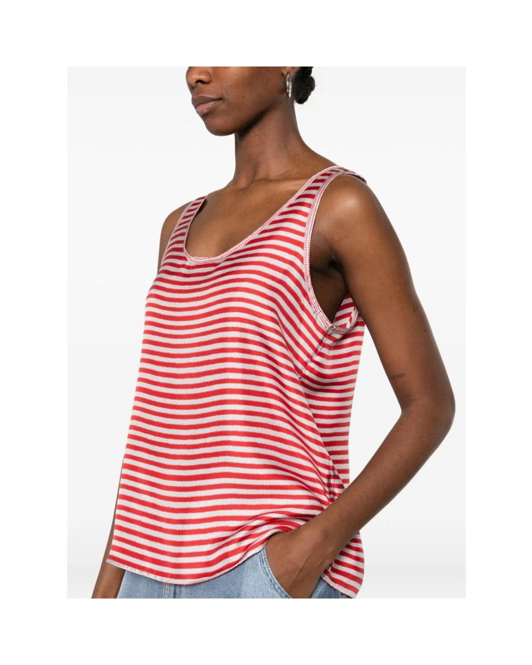 Pierre Louis Mascia Red Sleeveless Tops