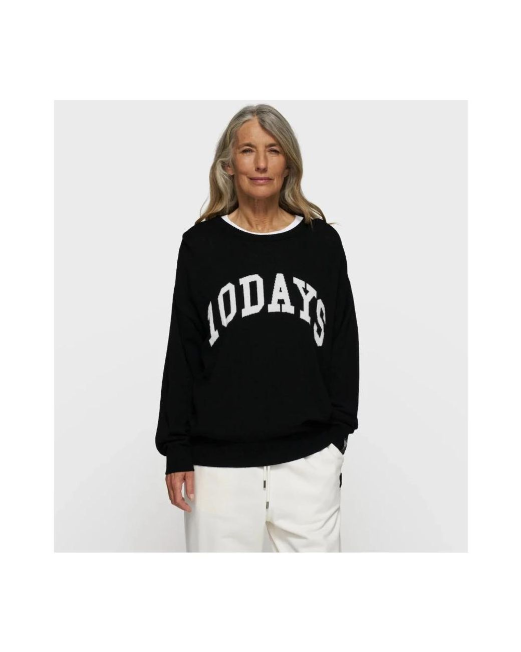 10Days Black Round-Neck Knitwear