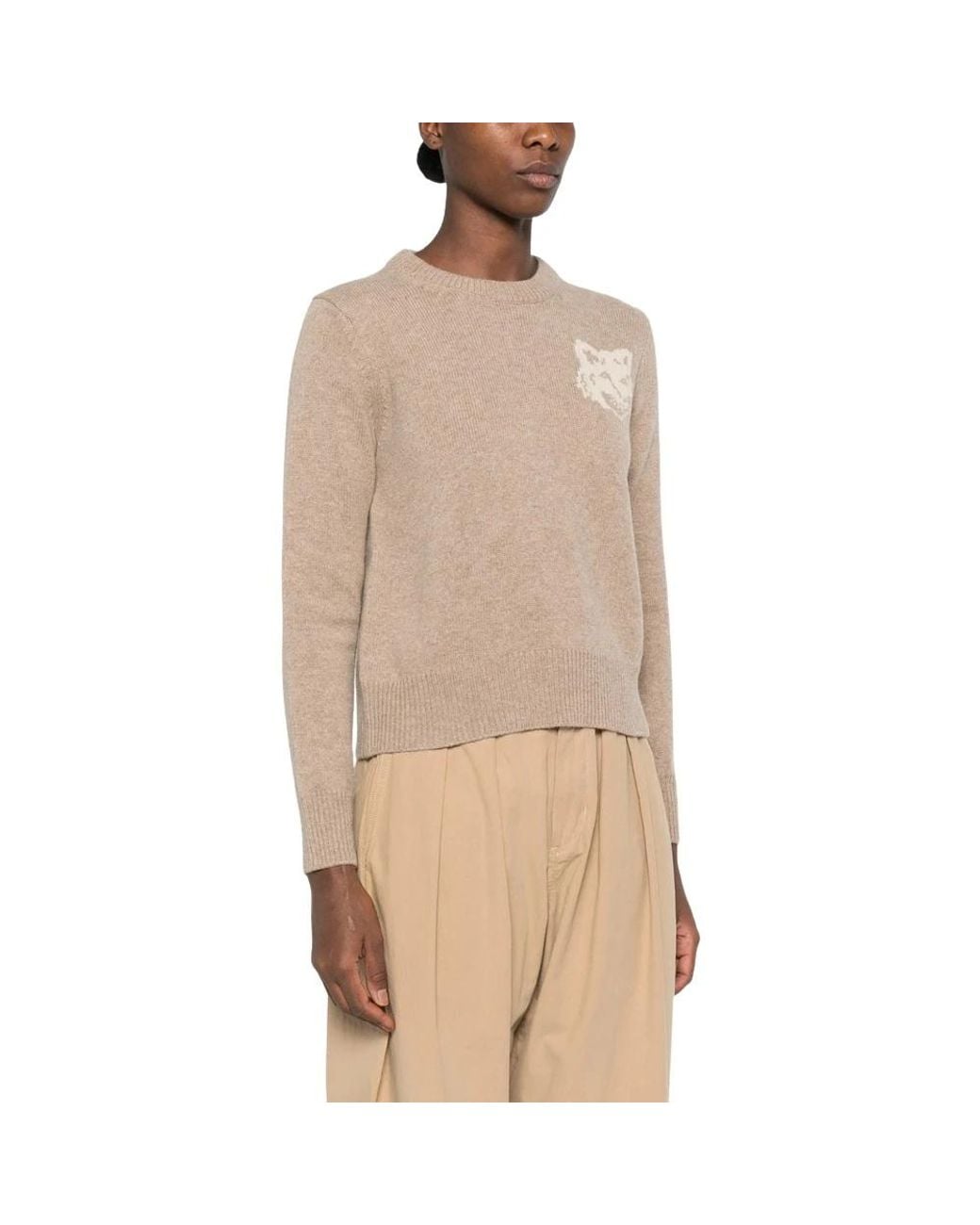 Maison Kitsuné Natural Round-Neck Knitwear