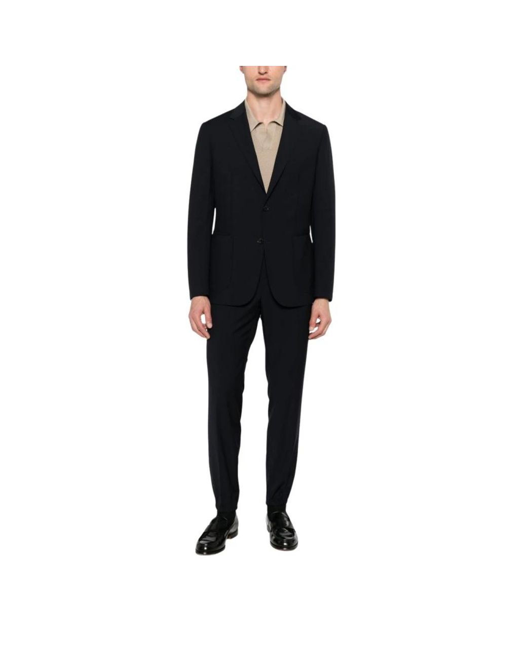 Zegna Black Single Breasted Suits for men
