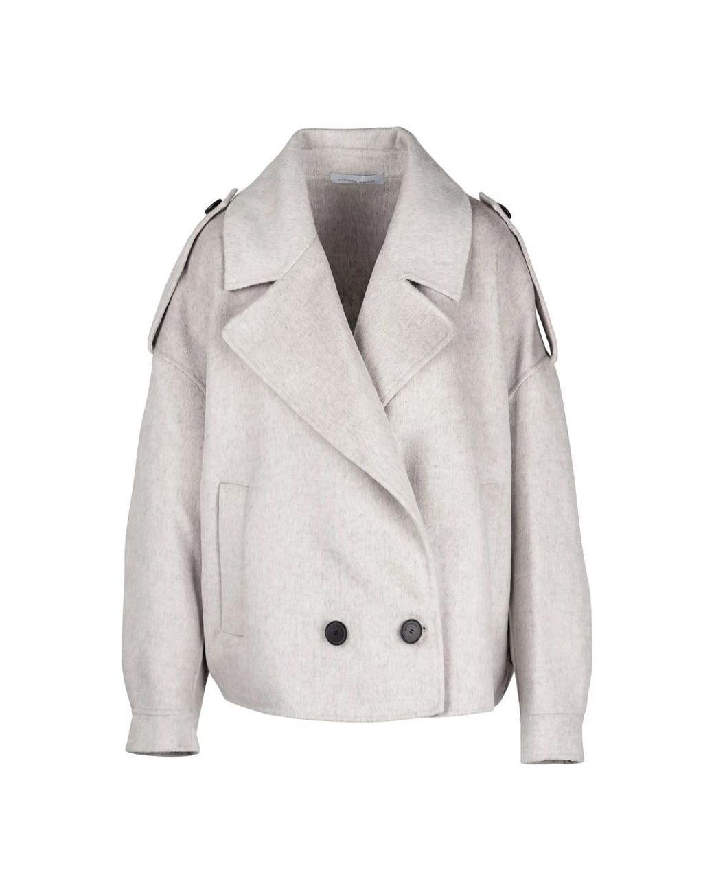 Liviana Conti Gray Double-Breasted Coats