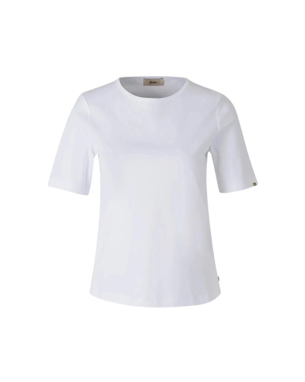 Herno Tops ,Wit ,Katoen Witte Top Met Korte Mouwen En Zijknopen in het Blue