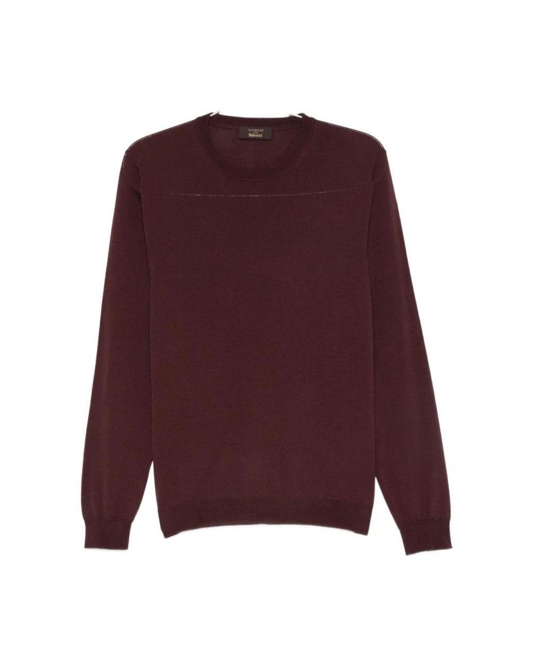 Zanone Hoodies & Sweatvesten ,Bruin ,Wol Trui Met Ronde Hals in het Purple voor heren