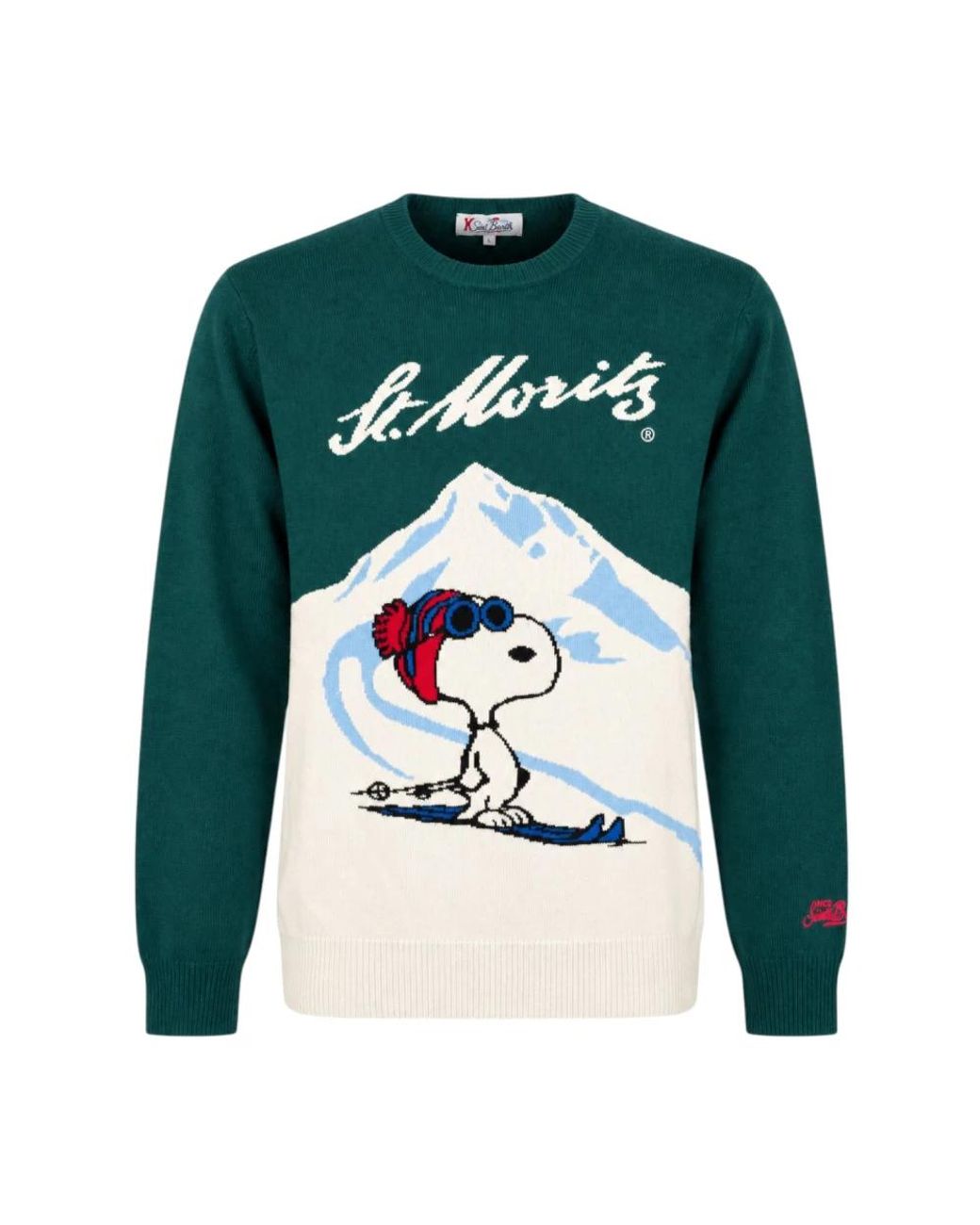 Mc2 Saint Barth Green Round-Neck Knitwear for men