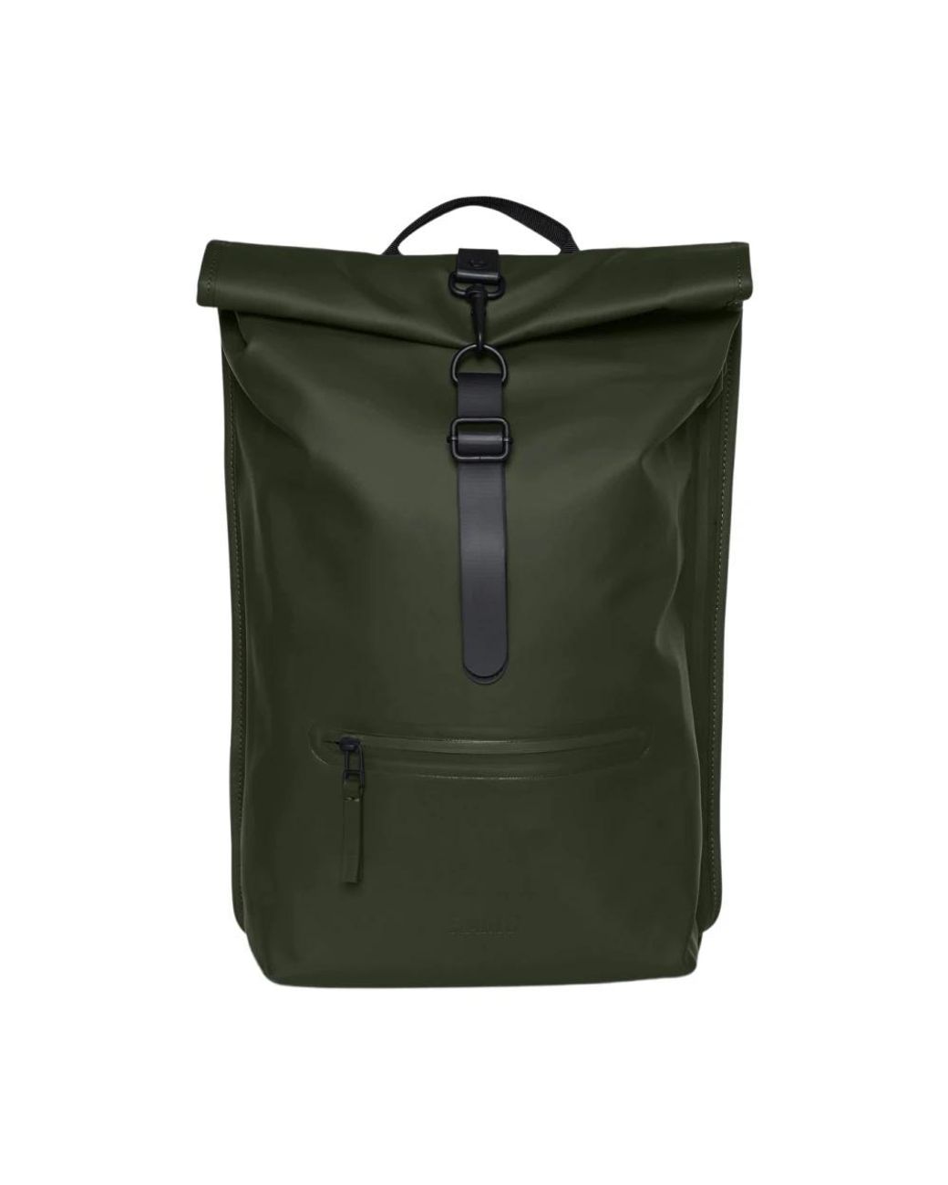 Rains Green Rolltop Rucksack Backpack