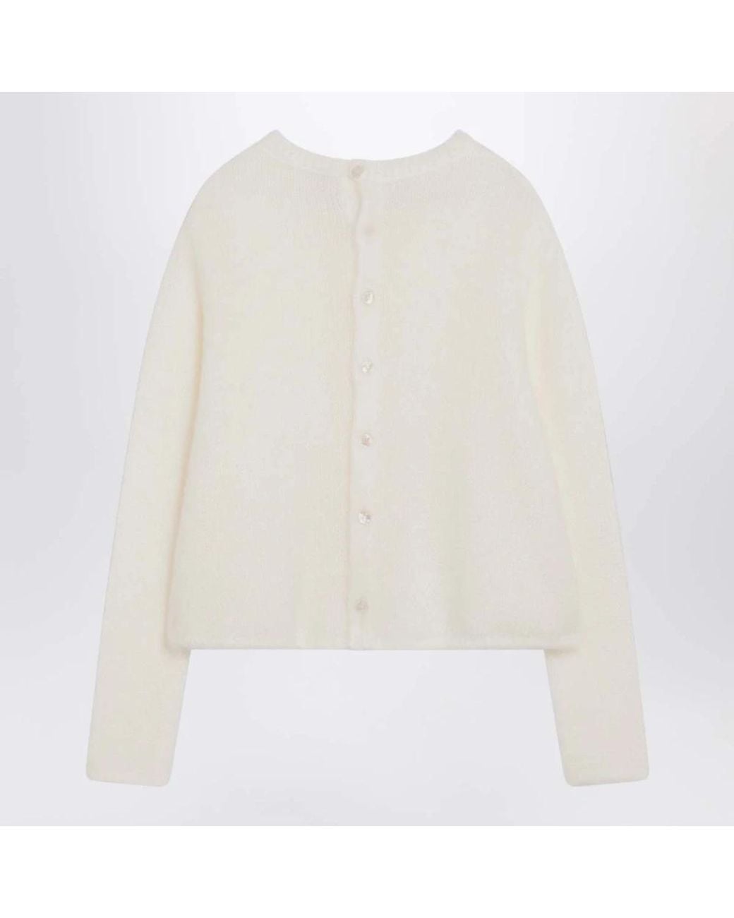 Loewe Truien & Vesten ,Wit ,Mohair Blend Cardigan in het White