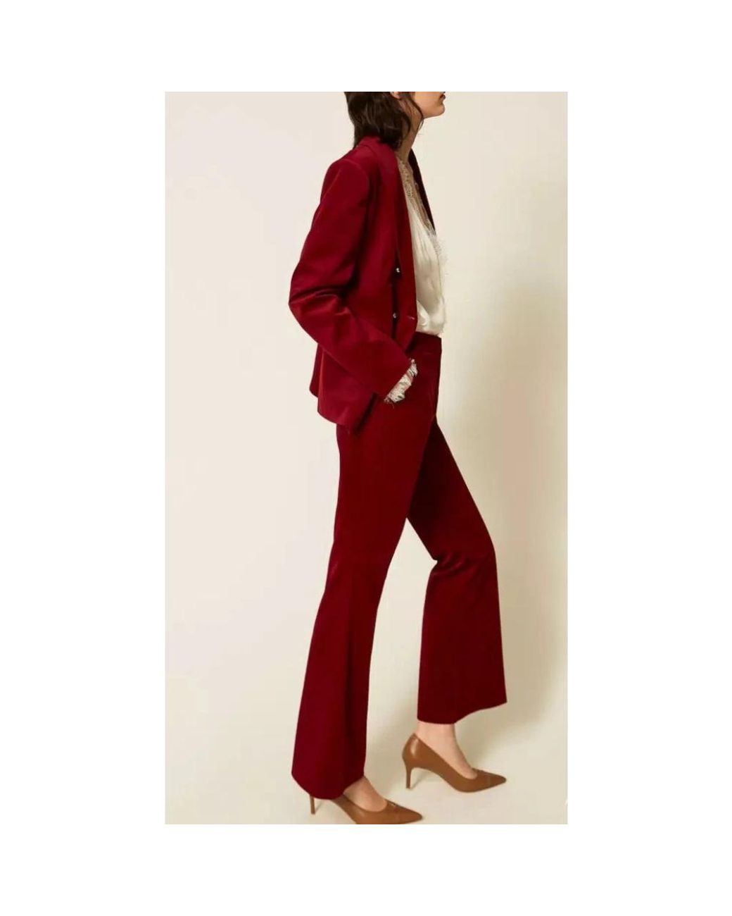 Twinset Red Wide Trousers