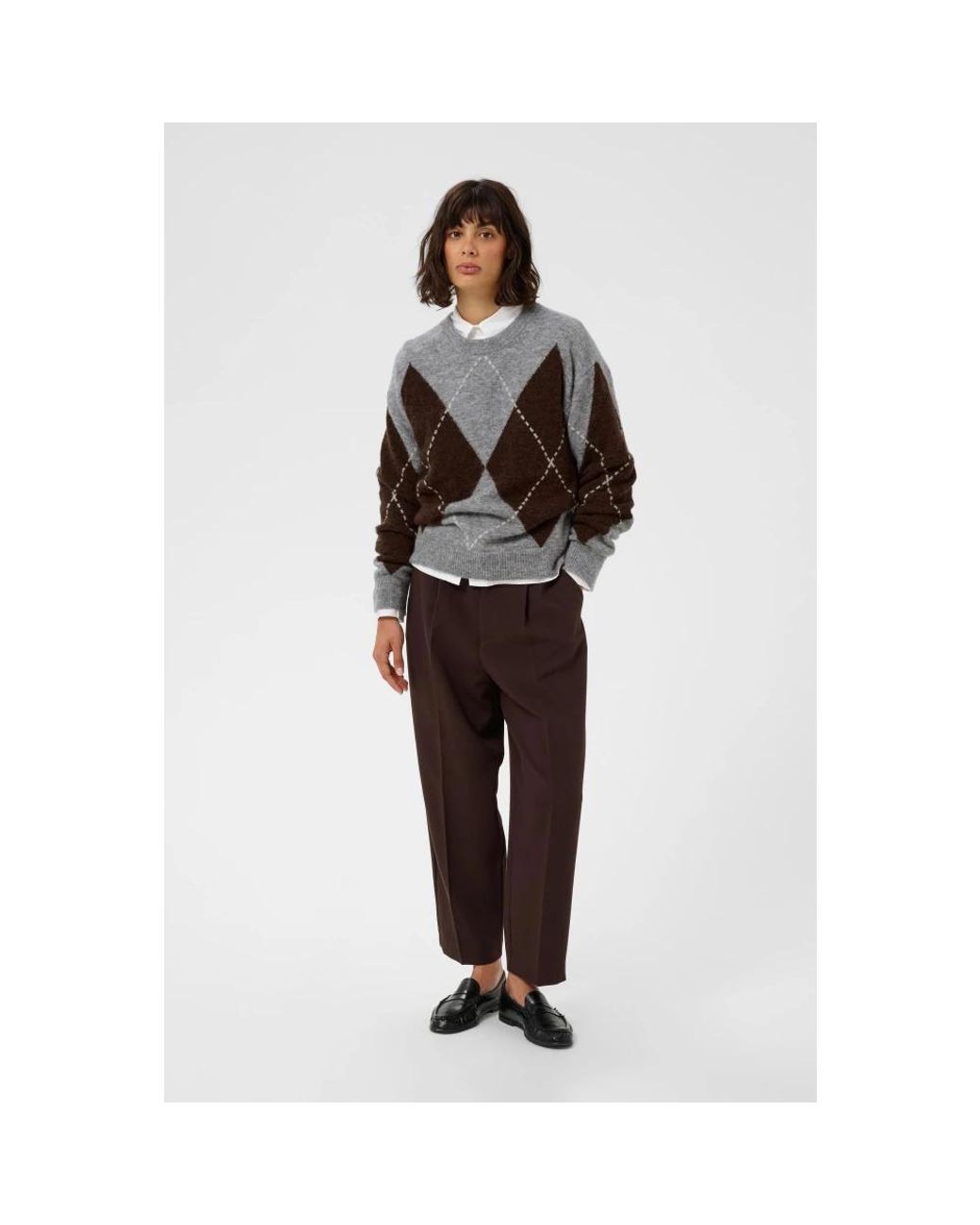 Part Two Gray Round-Neck Knitwear