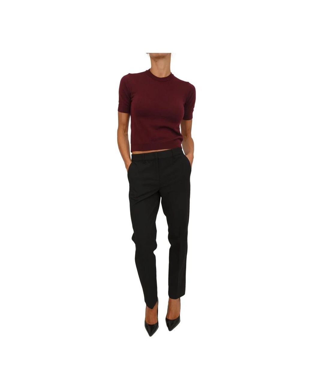 Anna Molinari Red Round-Neck Knitwear