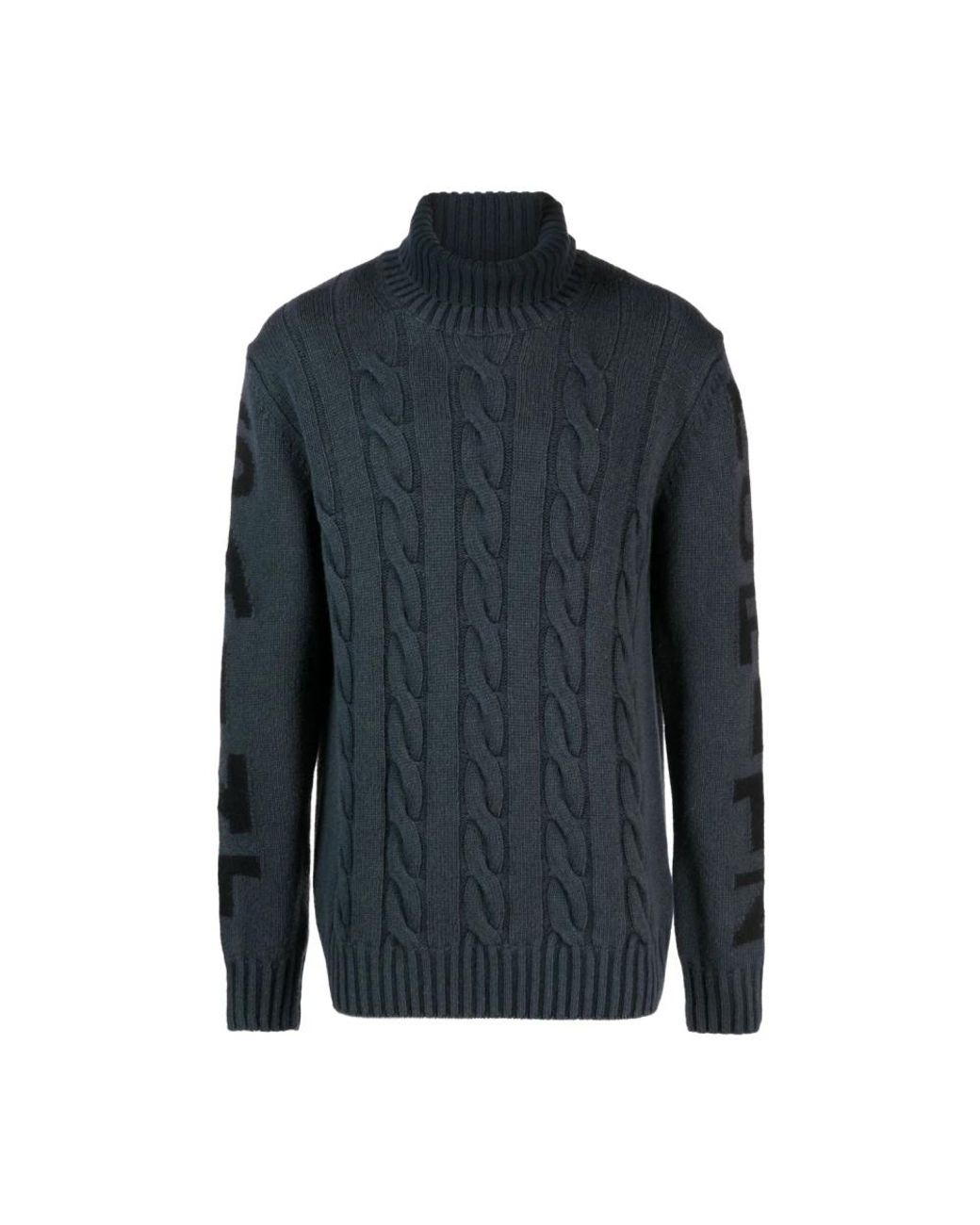 Mc2 Saint Barth Truien & Vesten ,Grijs ,Wol Maglione Lana in het Blue voor heren