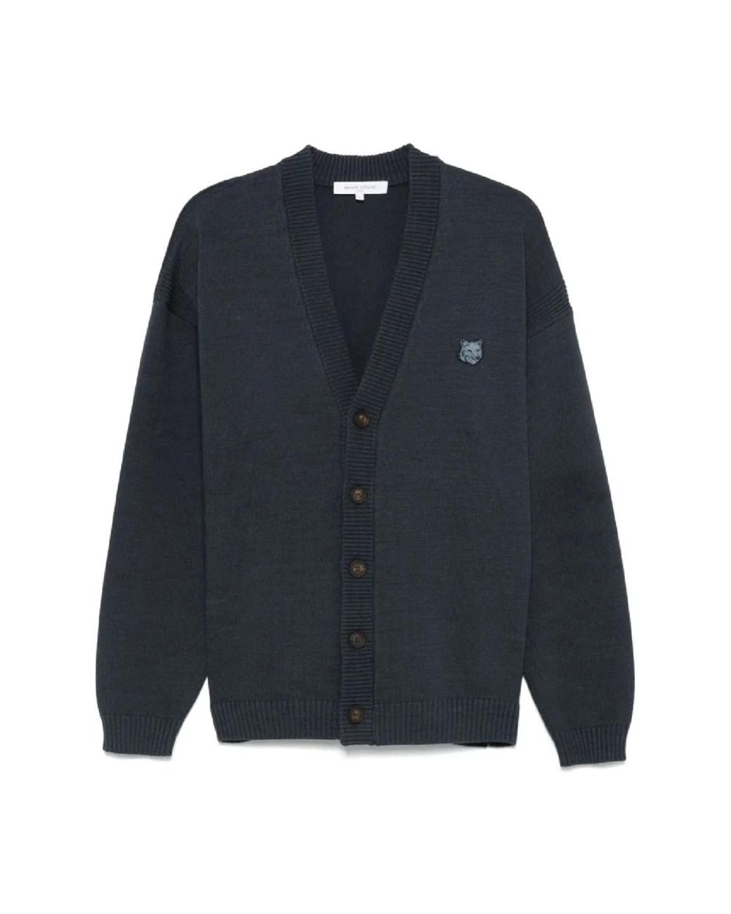 Maison Kitsuné Truien & Vesten ,Grijs ,Katoen Leigrijze Gebreide Cardigan in het Blue voor heren