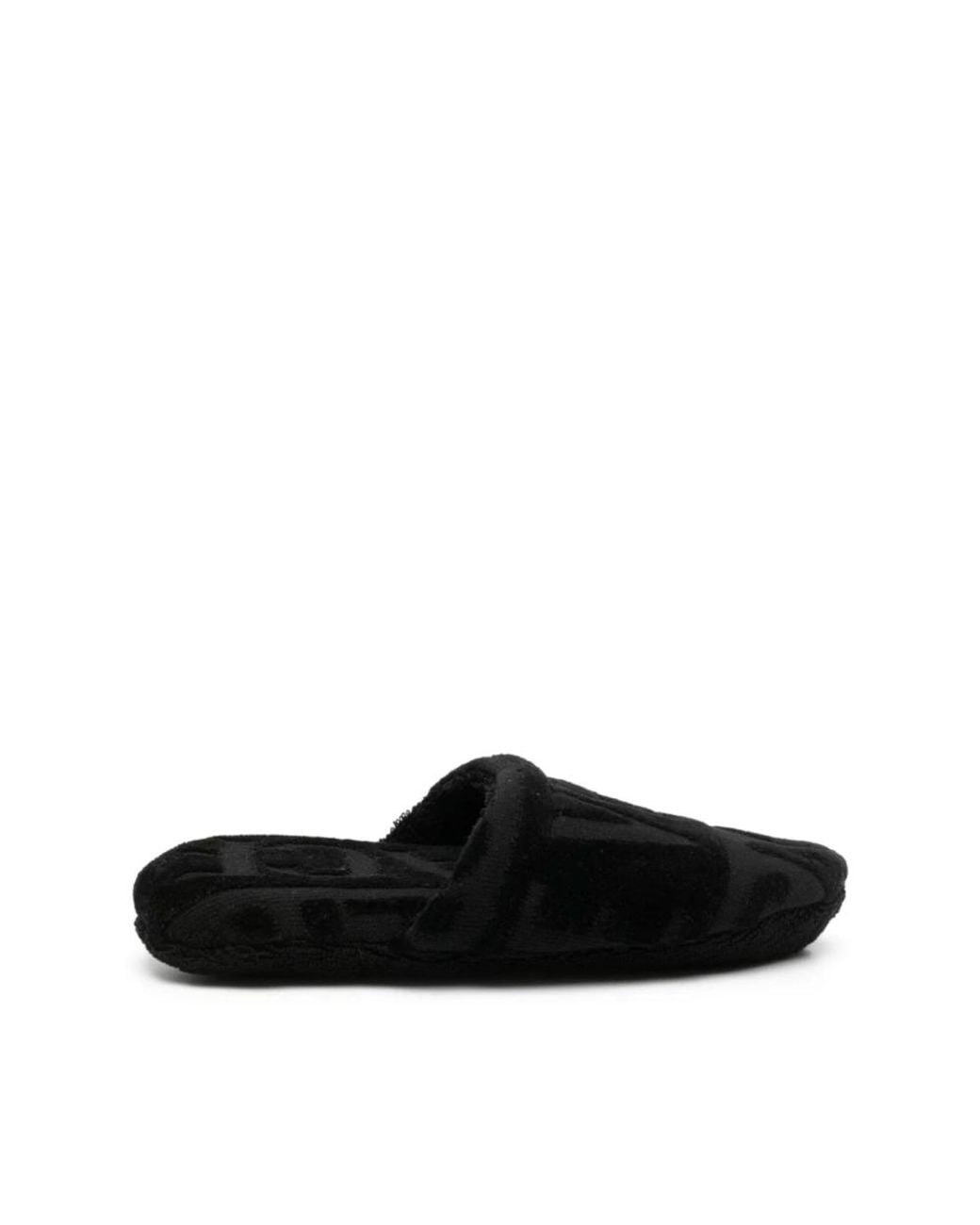 Versace Schoenen ,Zwart ,Katoen Allover Handdoek Slippers in het Black voor heren