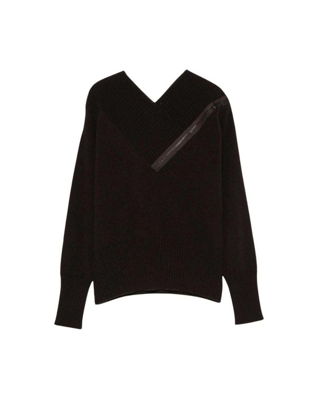 D.exterior Black V-Neck Knitwear