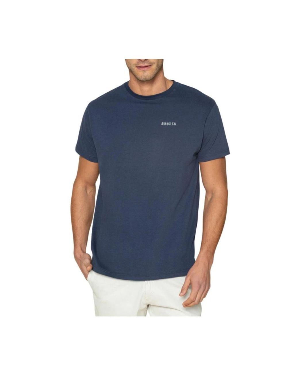 Scotta Tops ,Blauw ,Katoen Wave T-Shirt in het Blue voor heren