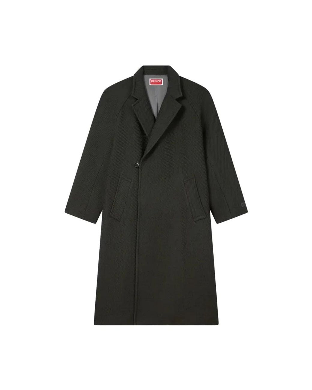 KENZO Black Single-Breasted Coats for men