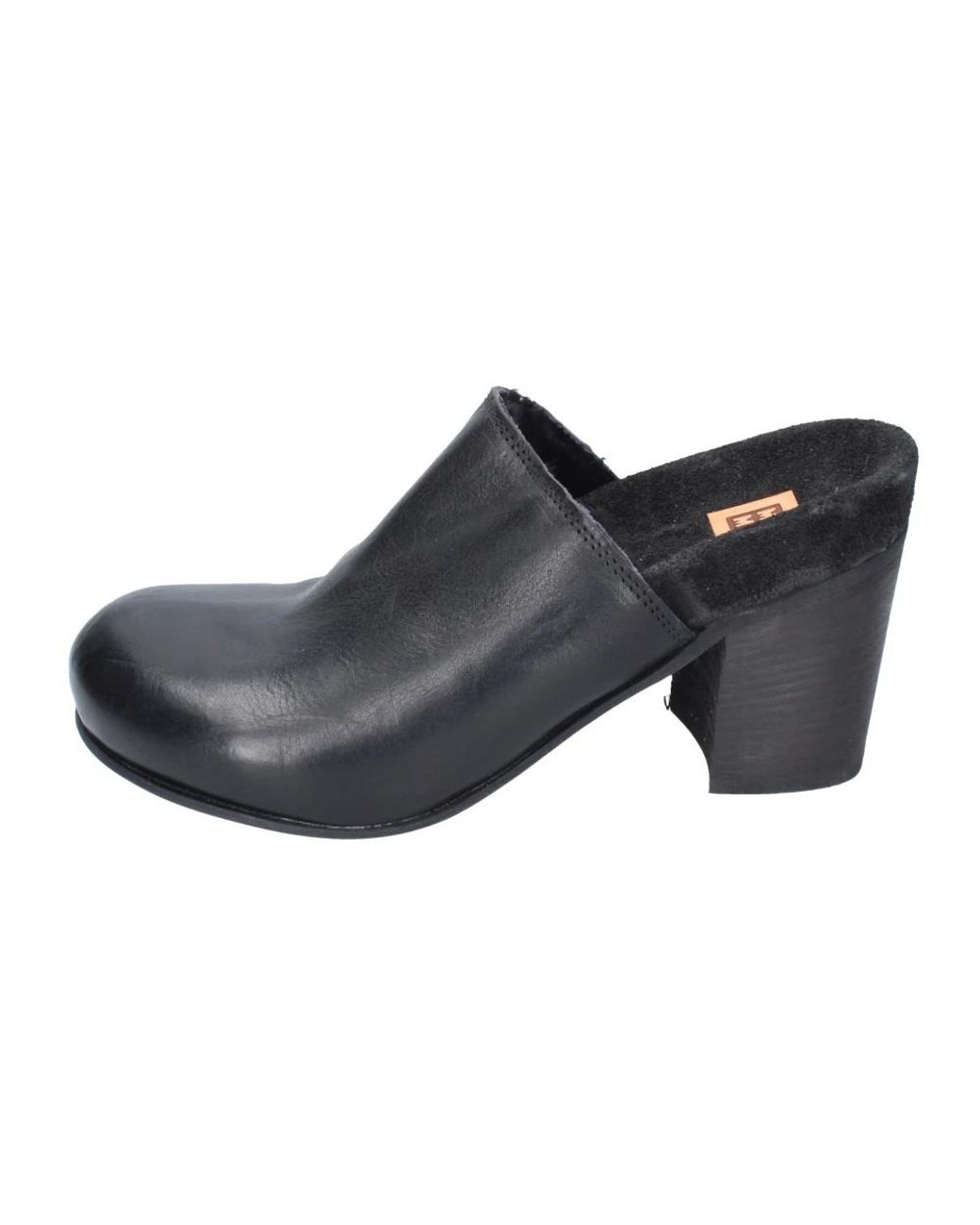 Moma Black Heeled Mules
