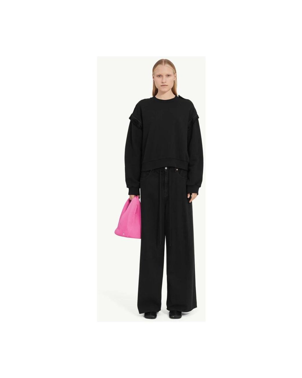 MM6 by Maison Margiela Black Wide Jeans