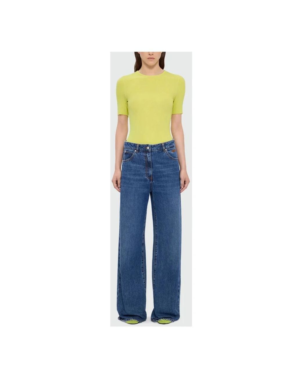 Wide Jeans MSGM de color Blue
