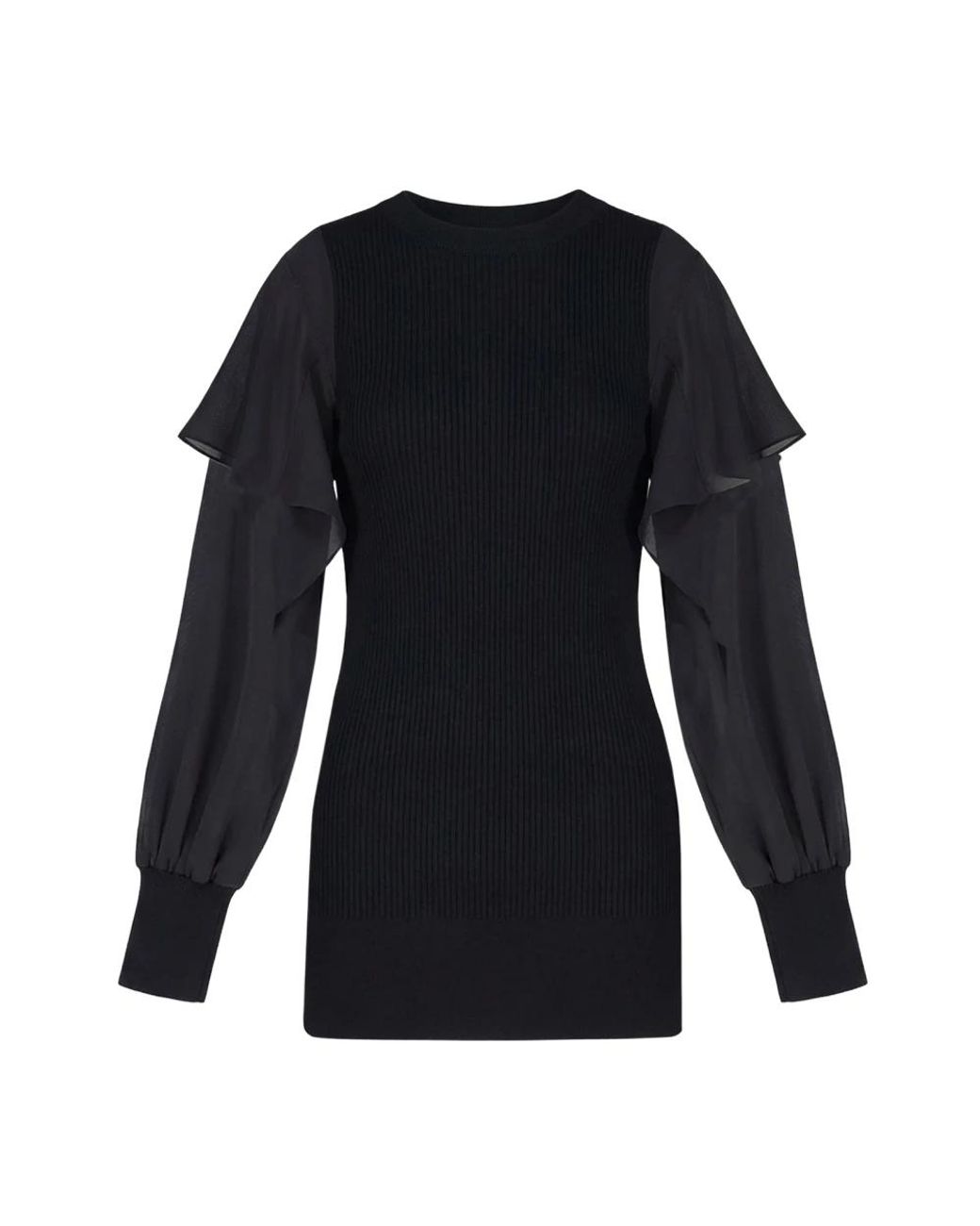 Sacai Blue Round-Neck Knitwear