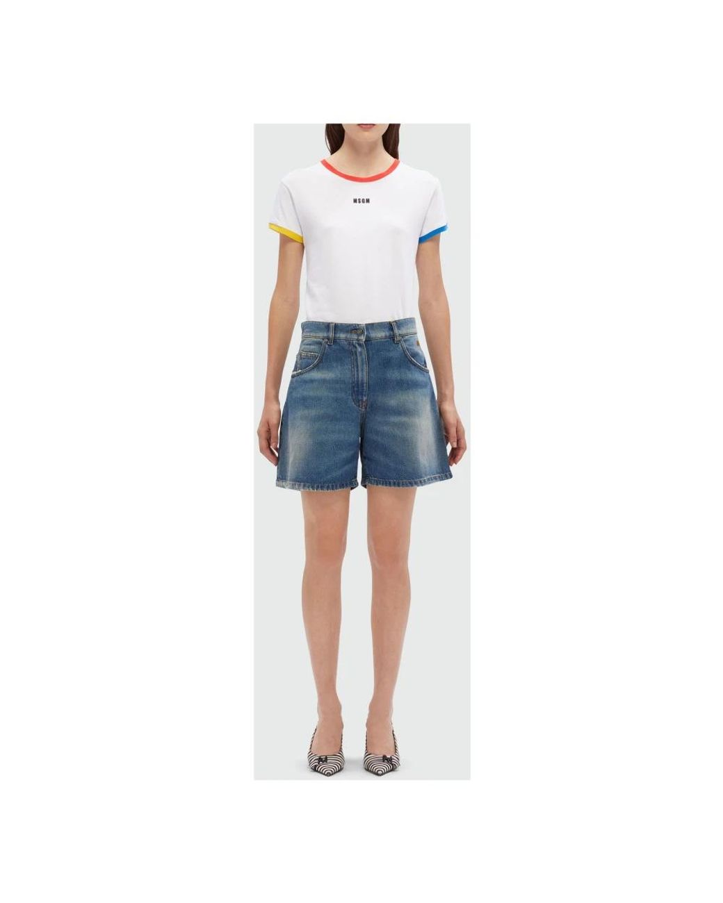 Denim Shorts MSGM en coloris Blue
