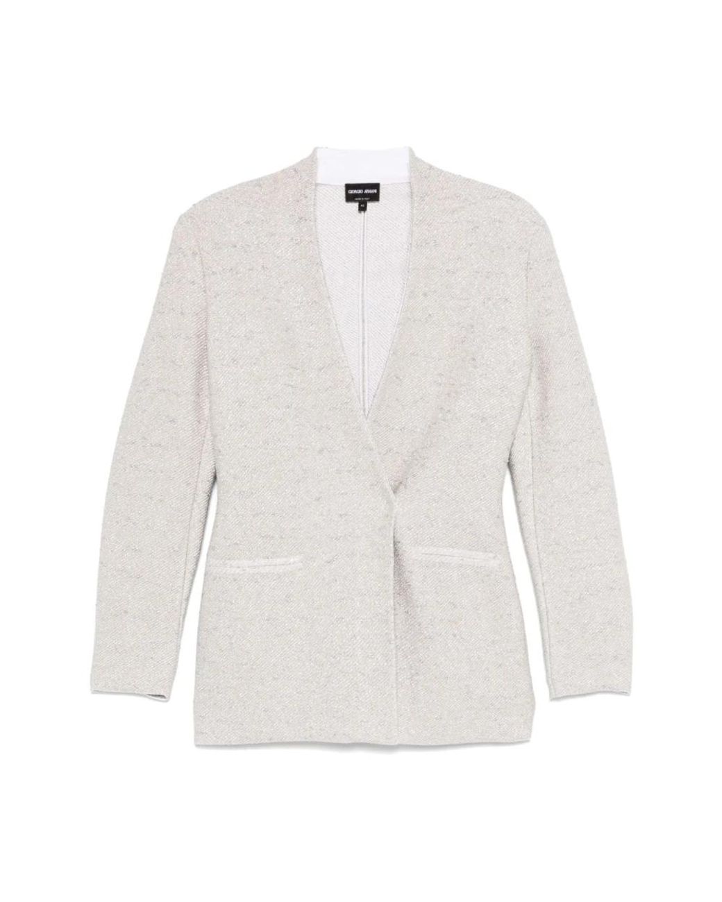 Giorgio Armani Jassen ,Grijs ,Dubbelrijige Blazer Met Drukknoopsluiting in het White