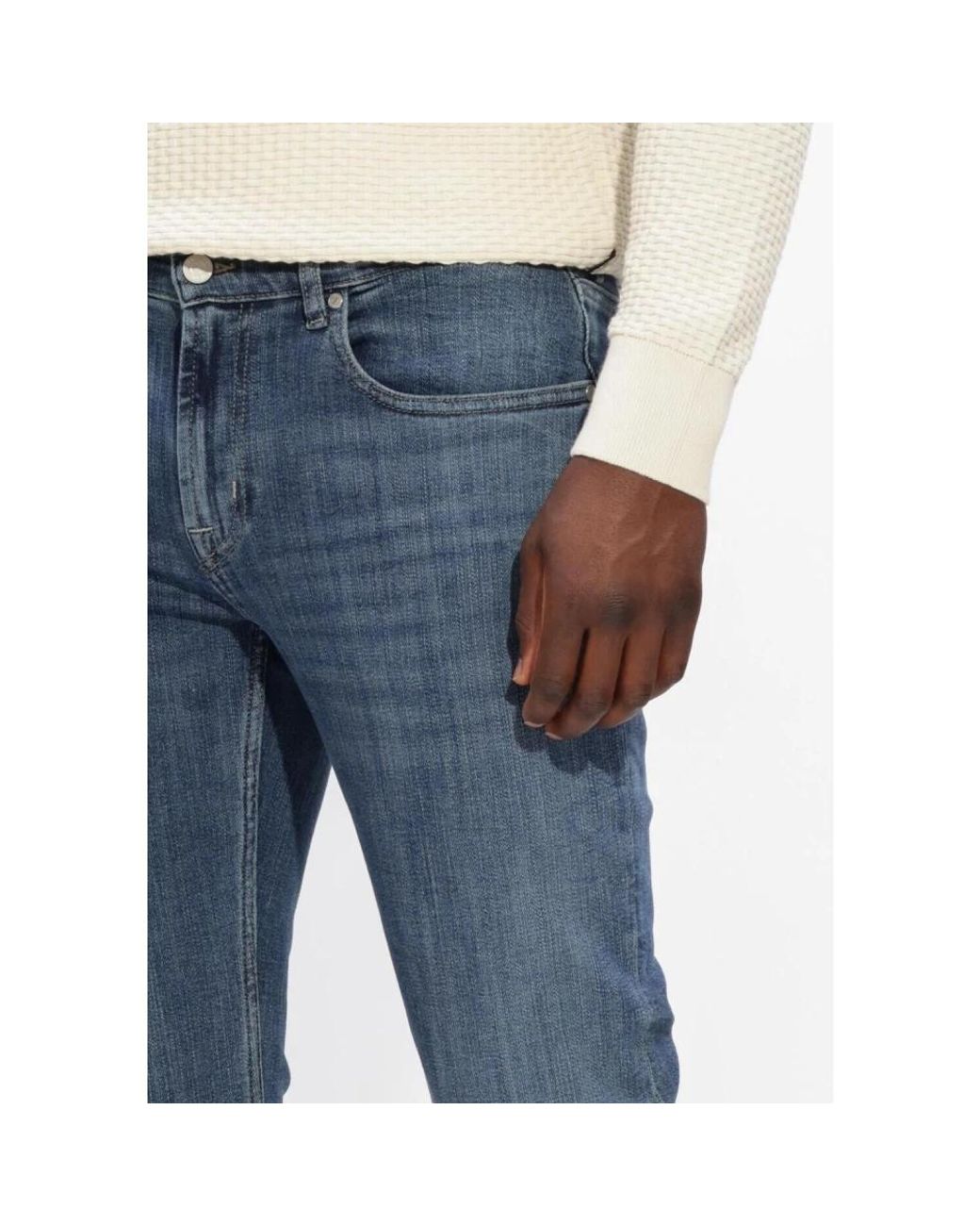 7 For All Mankind Blue Straight Jeans for men