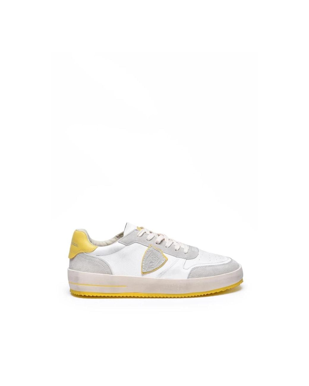 Philippe Model White Nice Low Leather Sneakers for men