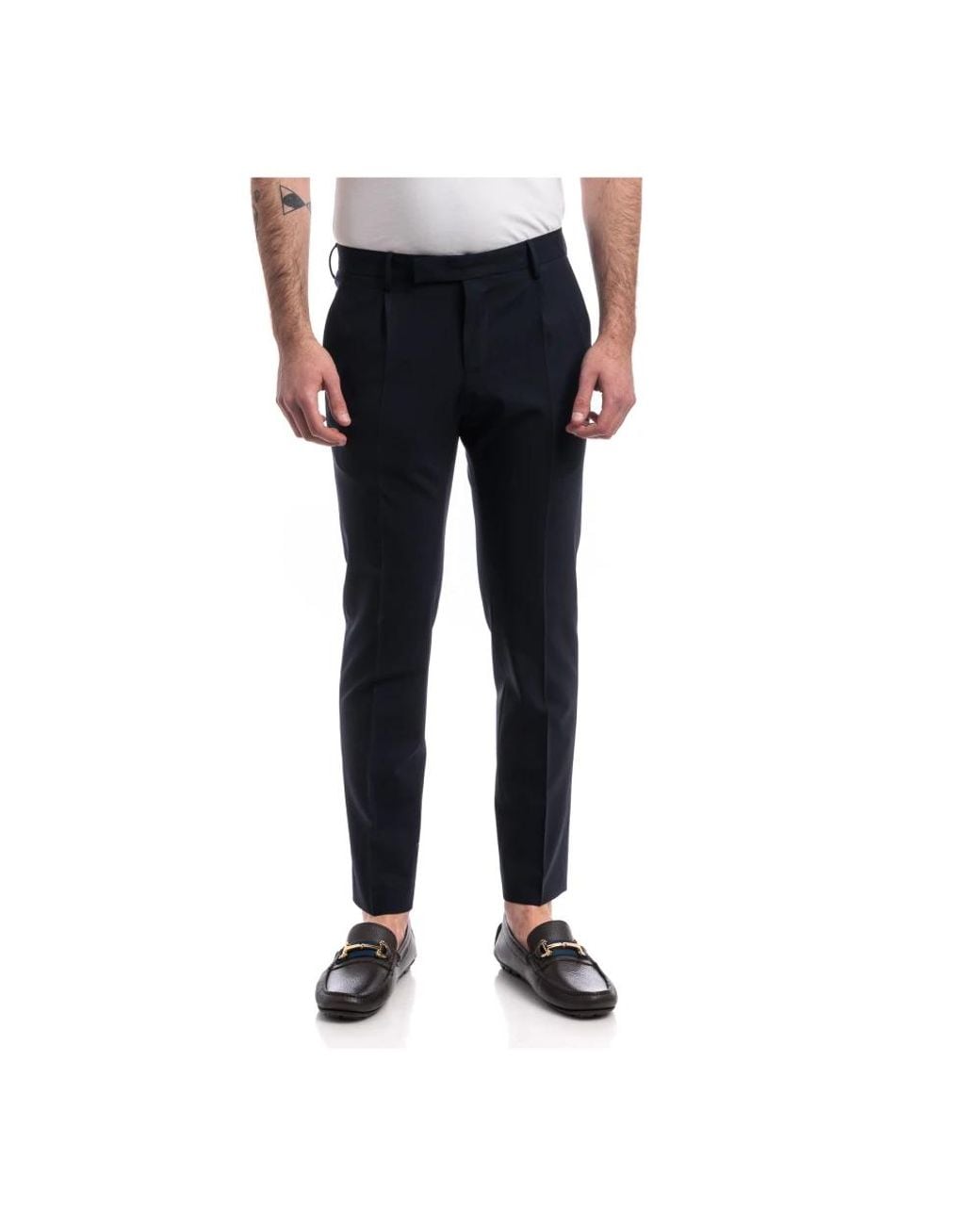 PT Torino Black Suit Trousers for men
