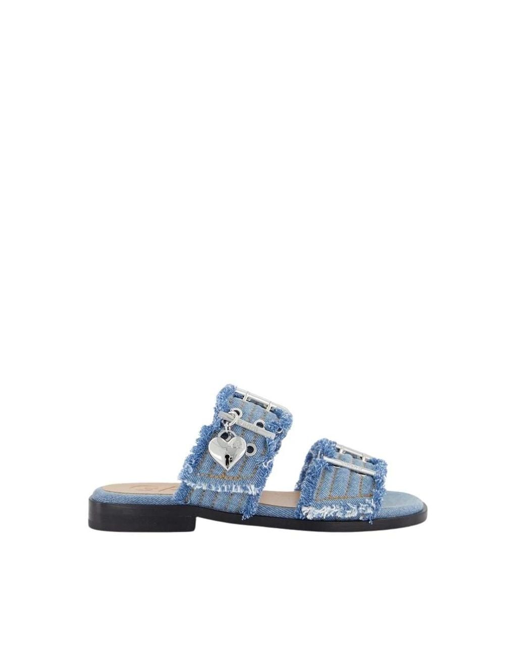 Ganni Blue Sliders