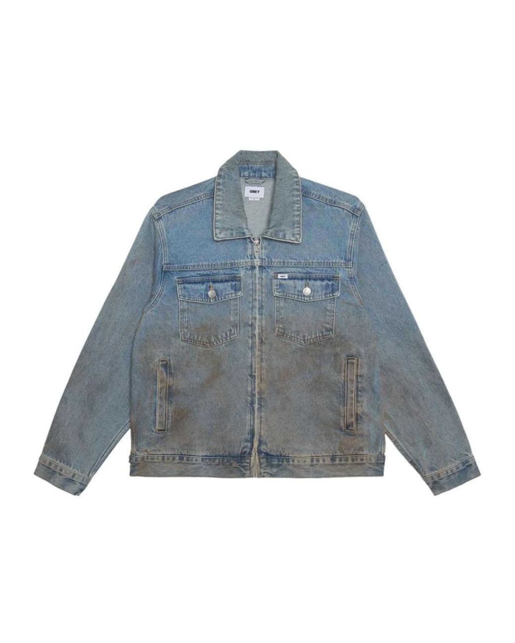 Obey Base Trucker Jacket in Blue für Herren