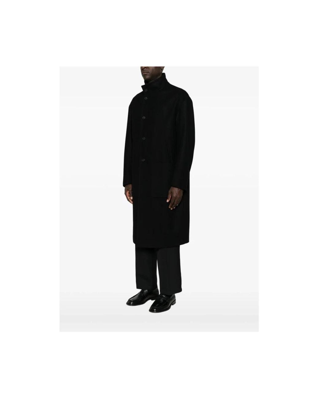 Hevò Black Single-Breasted Coats for men
