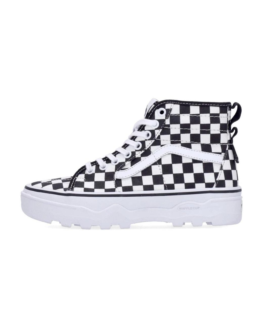 Vans Schoenen ,Wit ,Ruitpatroon Sk 8-Hi Hoge Sneaker in het Blue
