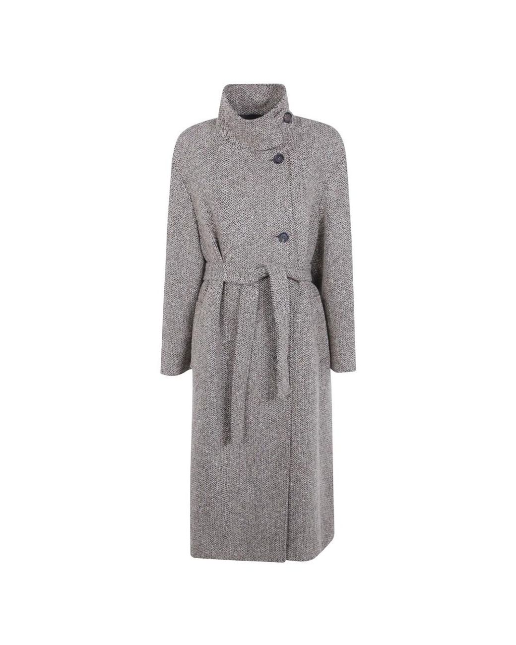 Brunello Cucinelli Gray Belted Coats