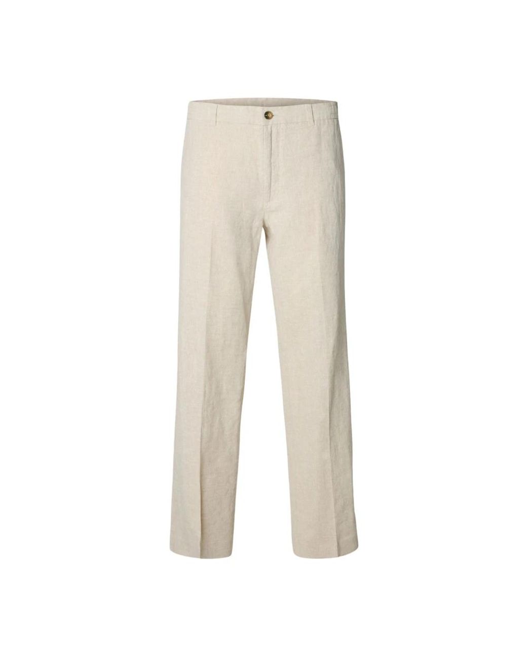Straight Trousers SELECTED de hombre de color Natural