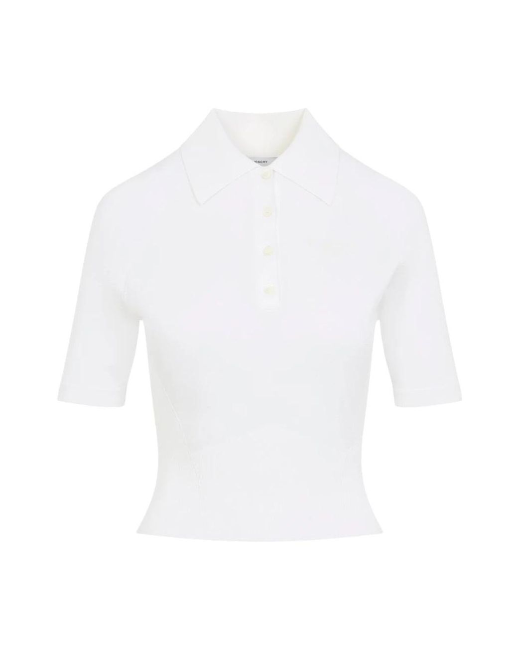 Givenchy Ivory Gebreide Polo in het White