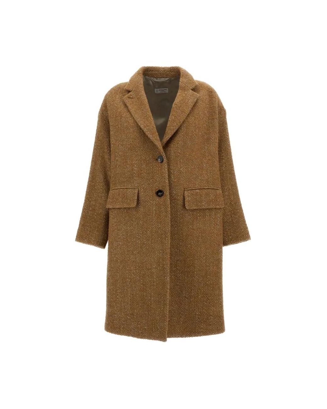 Alberto Biani Brown Single-Breasted Coats