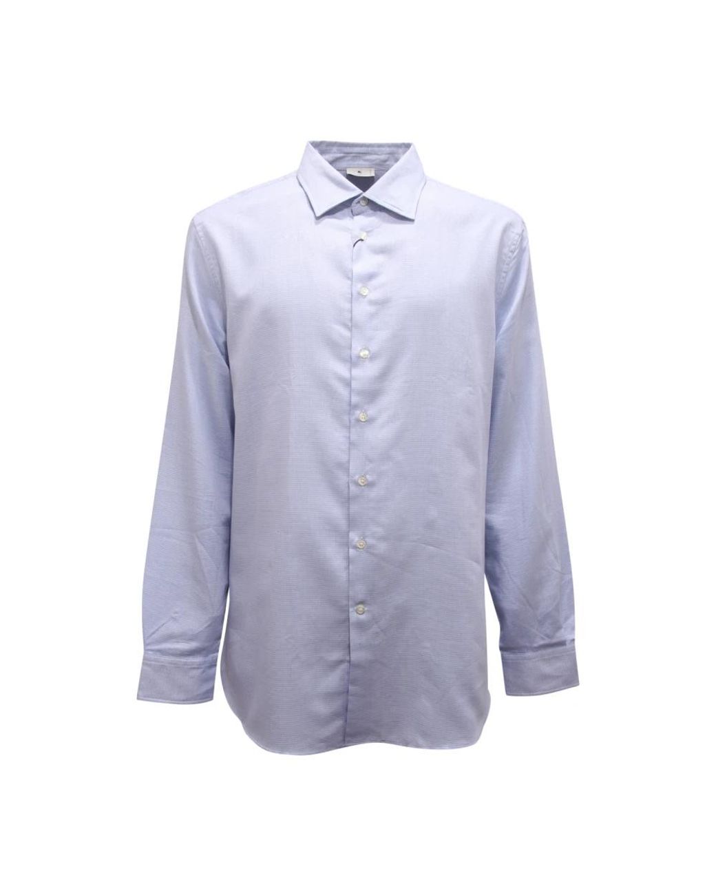 Etro Overhemden ,Blauw ,Katoen Katoenen Overhemd Made in het Blue voor heren