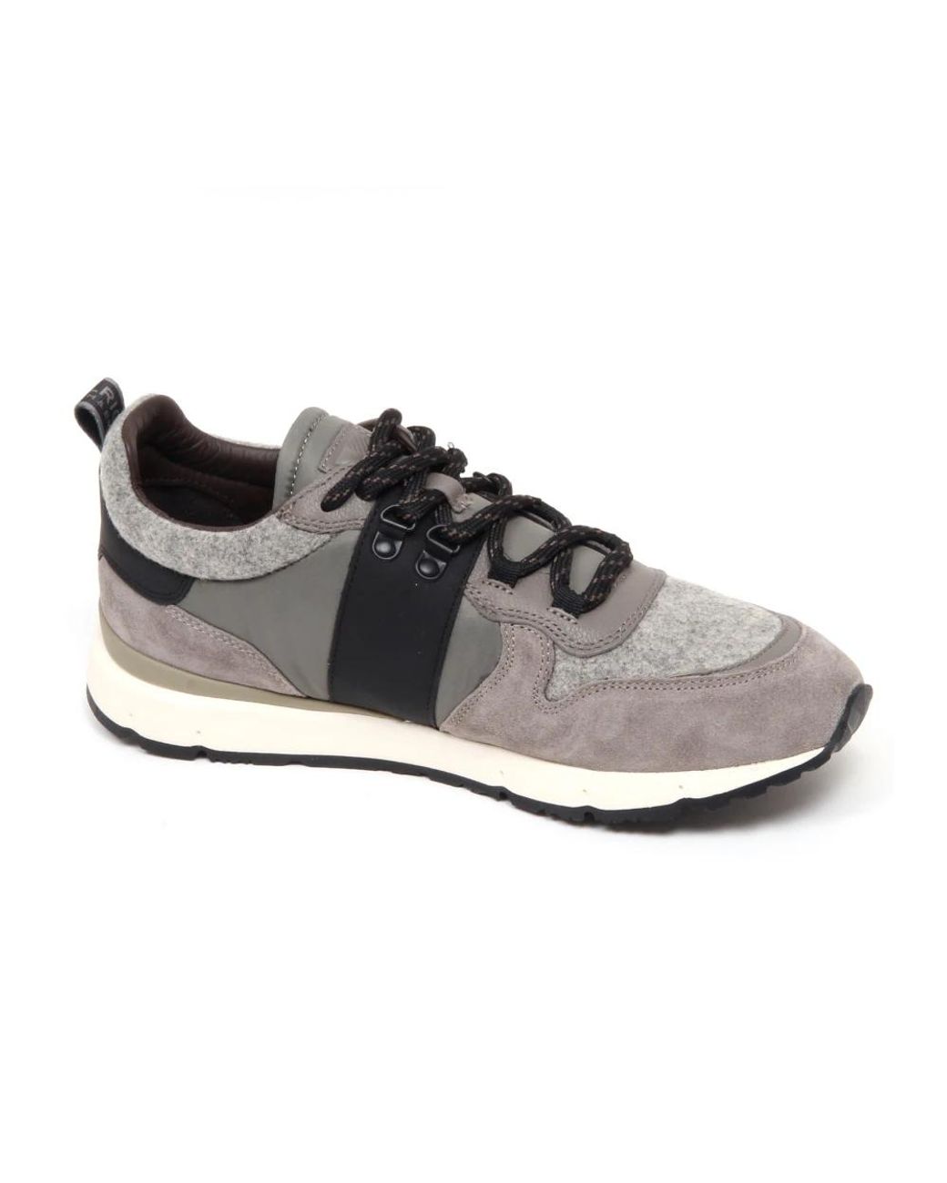 Woolrich Schoenen ,Grijs ,Wol Grijze Suède Schoen Met Wolruit in het Black voor heren