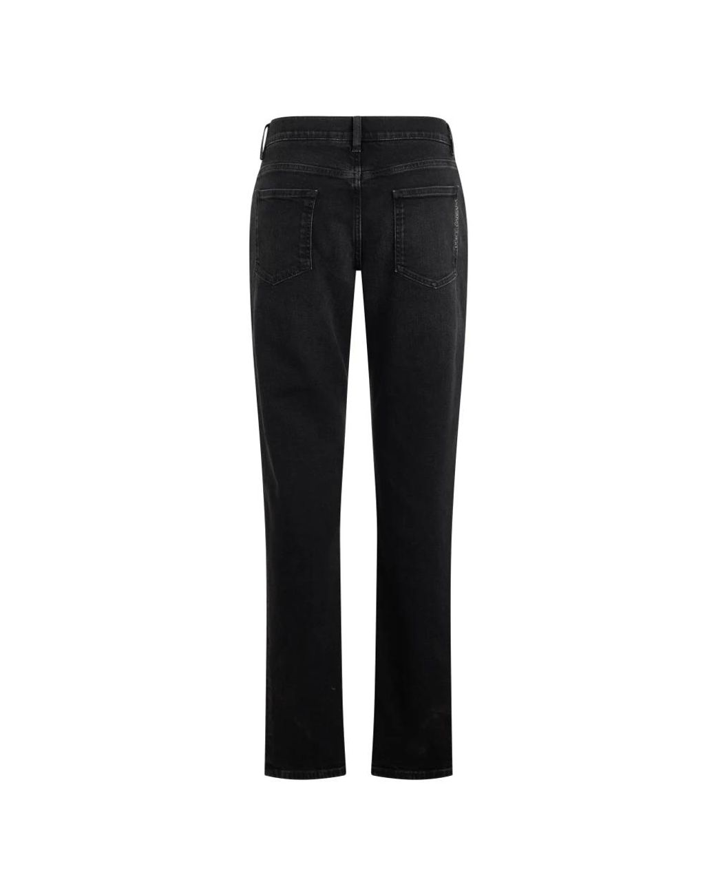 Dolce & Gabbana Black Straight Fit Jeans for men
