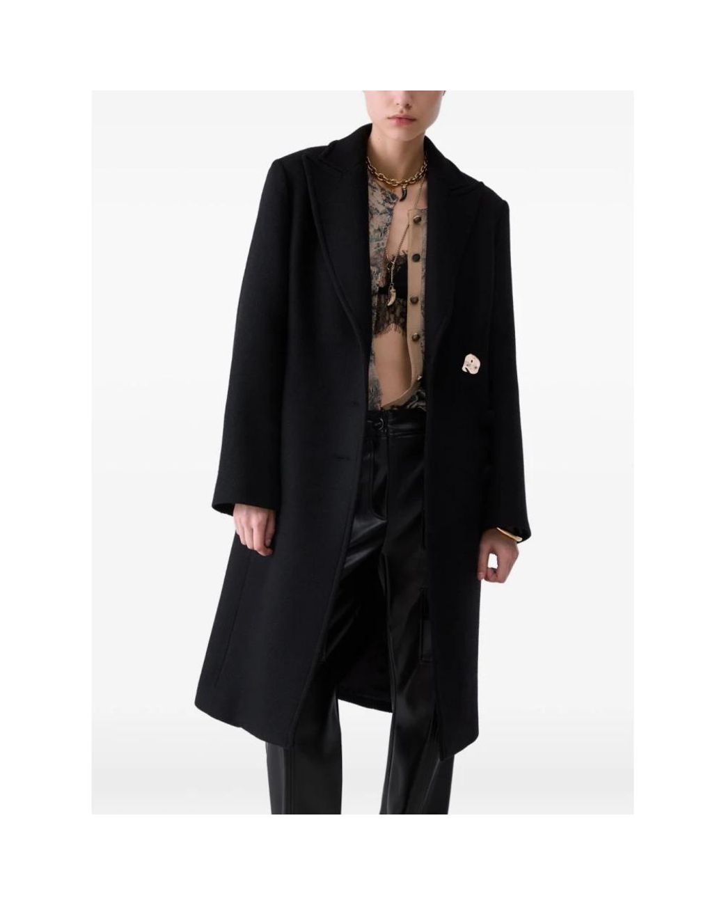 Liu Jo Black Single-Breasted Coats