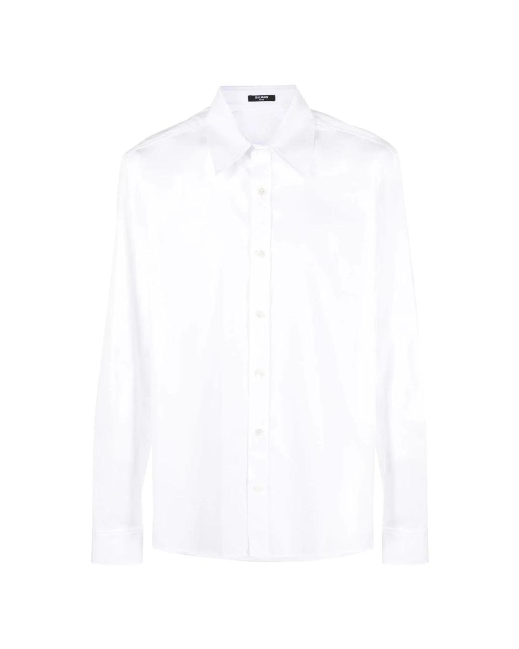 Balmain Overhemden ,Wit ,Katoen Long Sleeve Tops in het White voor heren