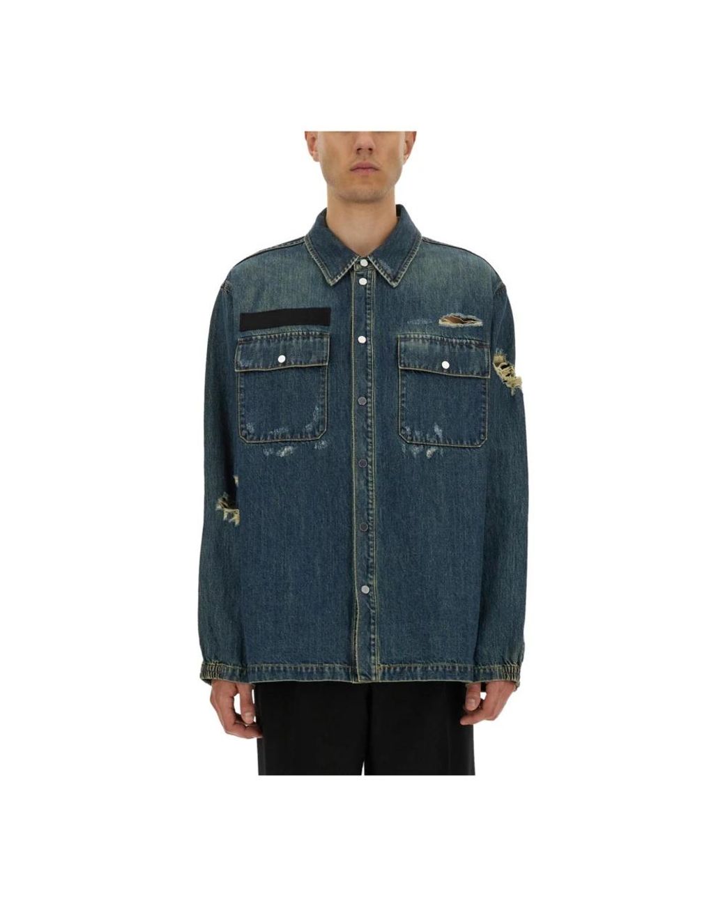 Helmut Lang Blue Denim Shirts for men