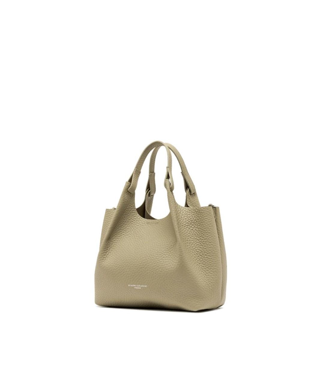 Gianni Chiarini Tassen ,Groen ,Leer Dua Tas in het Metallic