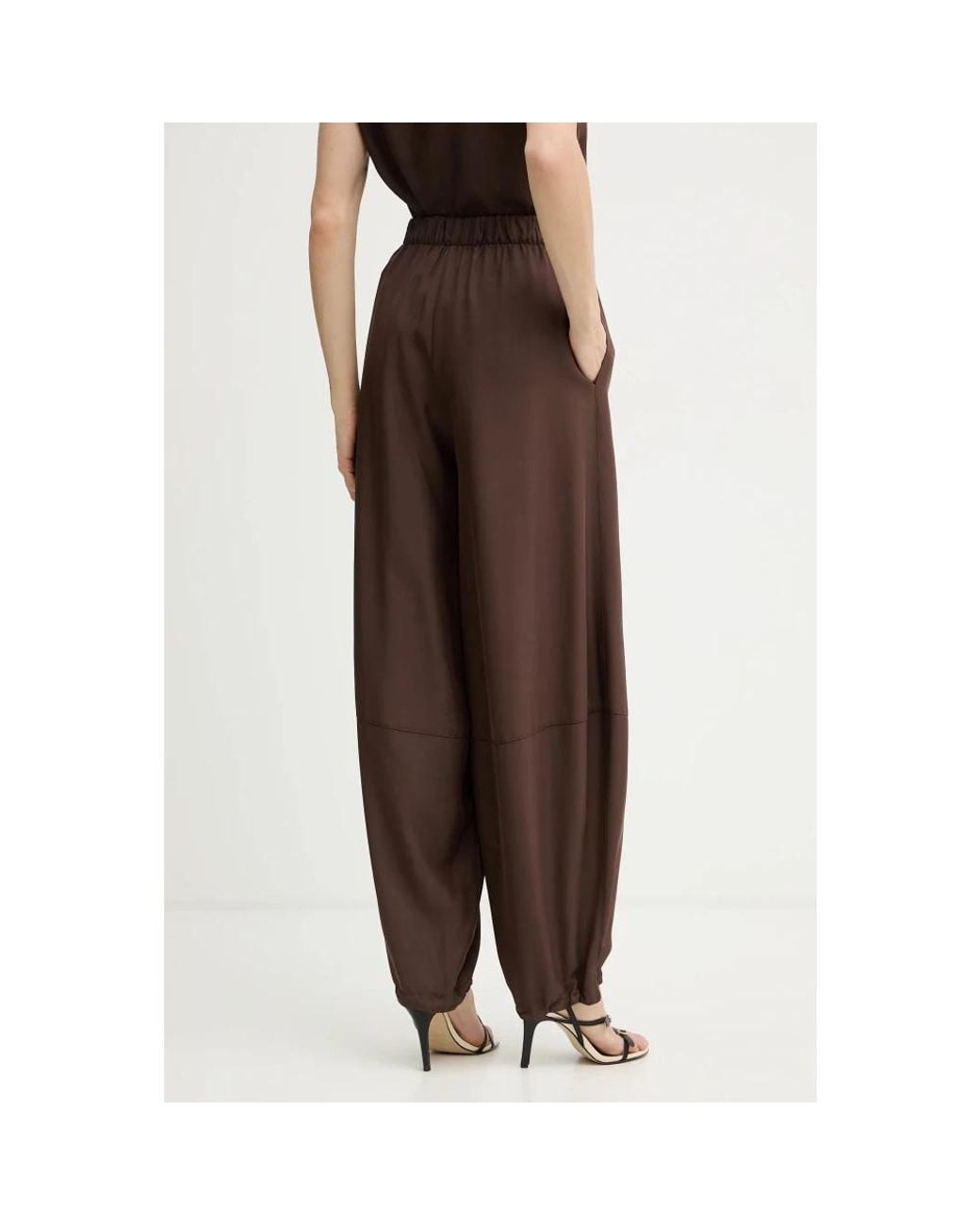 SIMONA CORSELLINI Brown Wide Trousers